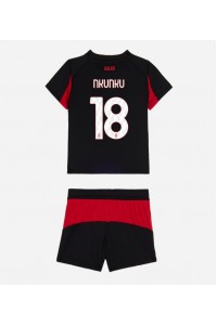 Fotbalové Dres AC Milan Christopher Nkunku #18 Dětské Domácí Oblečení 2025-26 Krátký Rukáv (+ trenýrky)